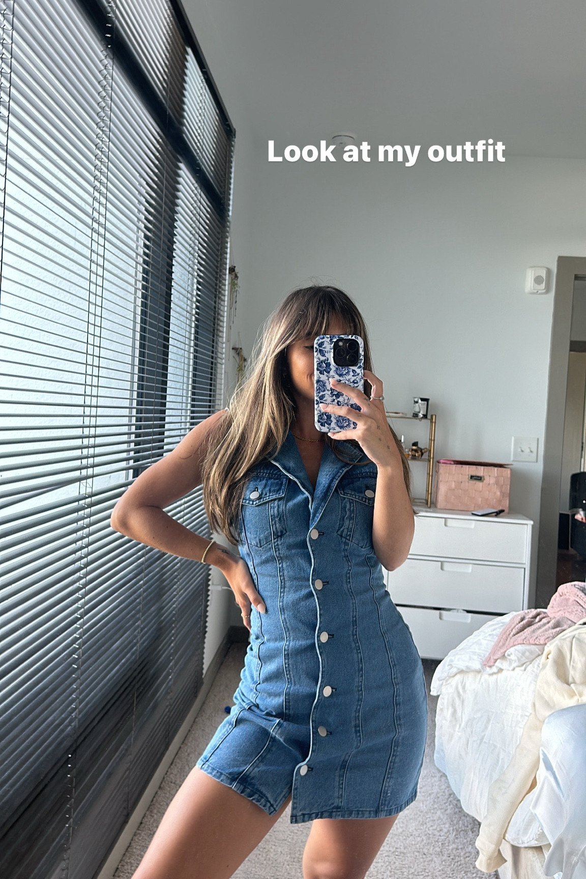 Lulus blue denim mini dress