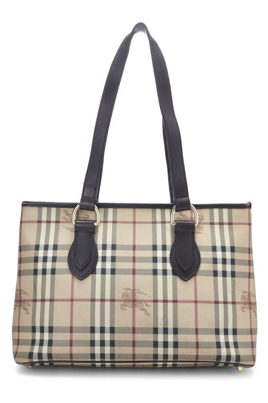 Brown Haymarket Check Coated Canvas Regent Tote Small | What Goes Around Comes Around