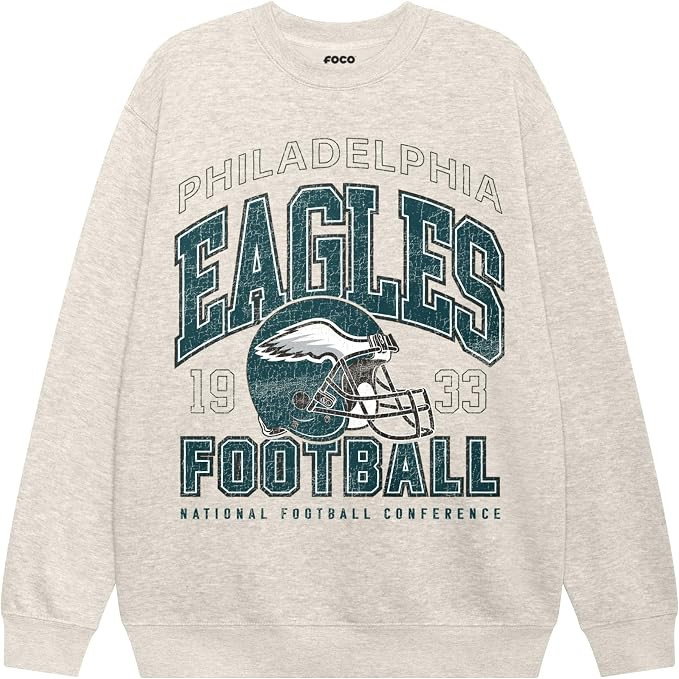 FOCO Unisex Adult NFL Varsity Team Logo Crew Neck Sweatshirt | Amazon (US)