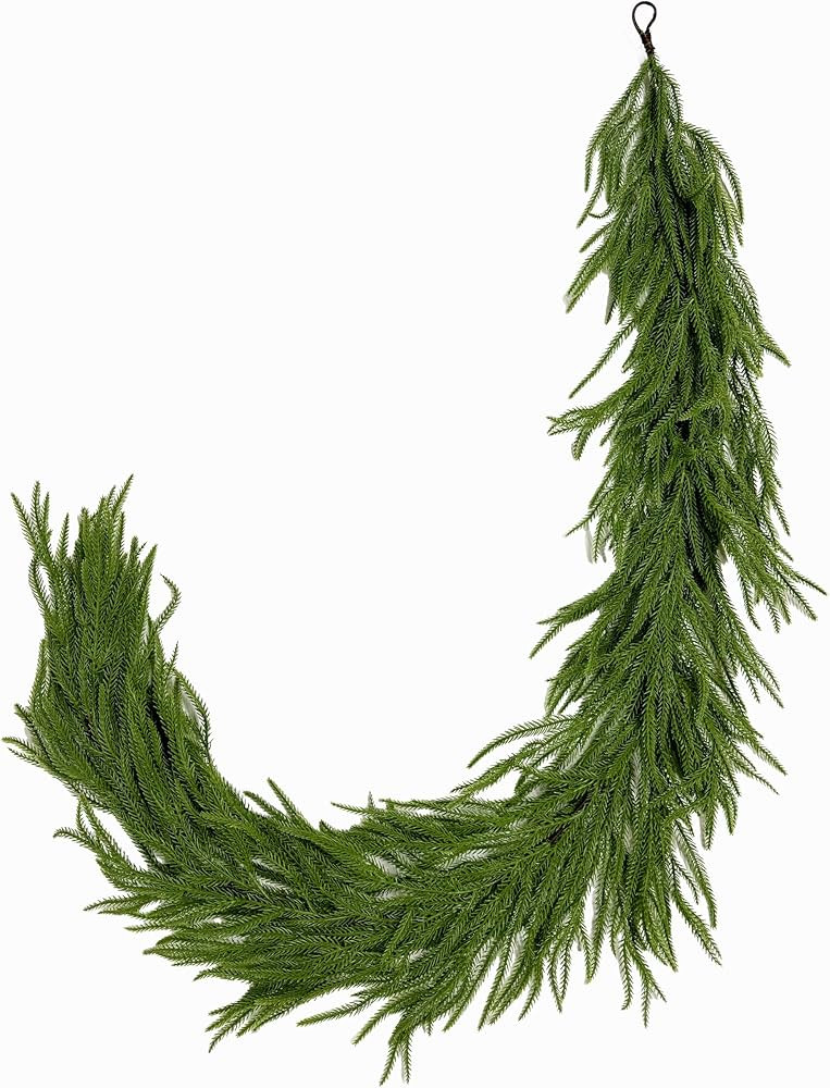 Artificial Christmas Garlands Norfolk Pine Garland Real Touch Faux Greenery Garland for Holiday D... | Amazon (US)