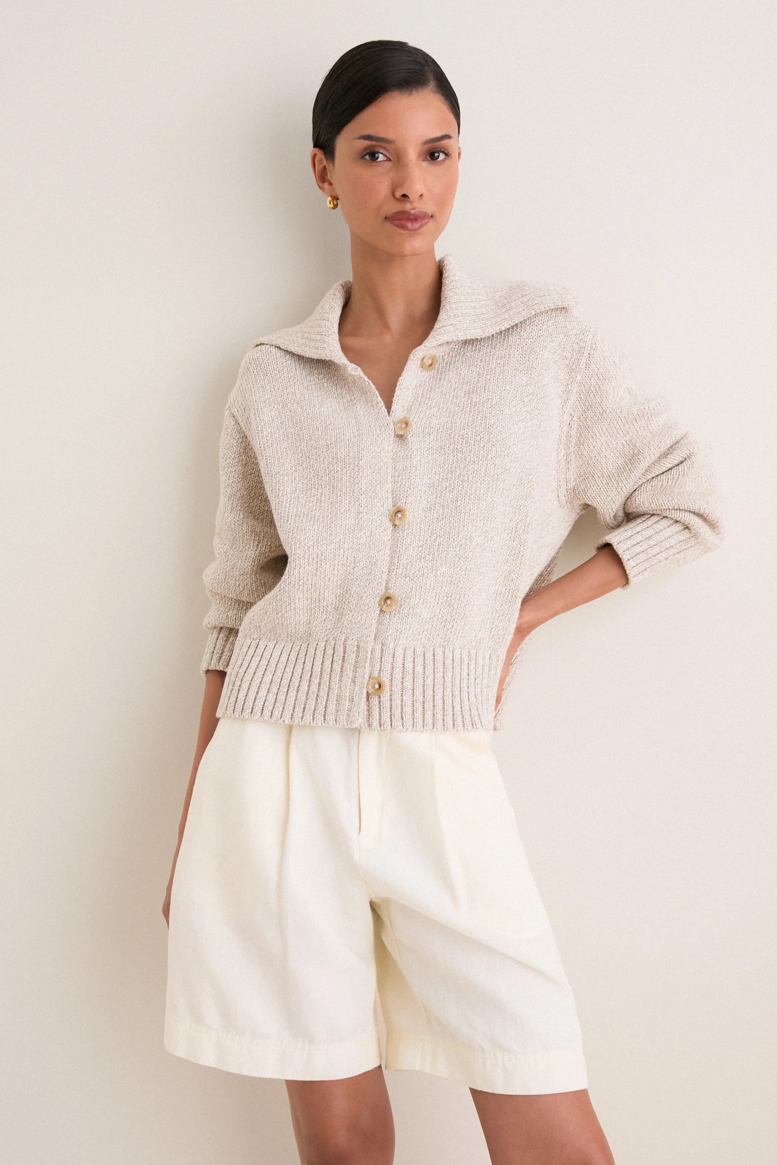 Oat Marl Sailor Cardigan | Tuckernuck (US)