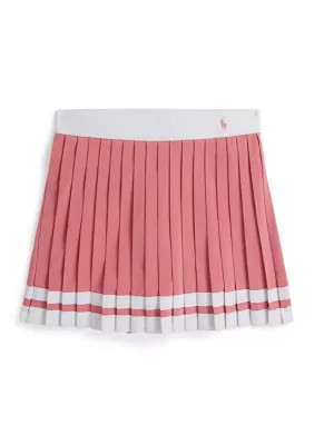 Ralph Lauren Childrenswear Girls 7-16 Striped Pleated Skort, Pink, Medium | Belk
