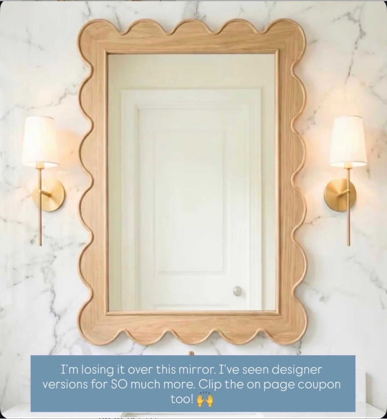 A scalloped mirror this gorgeous should not be this affordable 🤍 This is the kind of designer inspired coastal find that elevates a whole room. As an entryway, bedroom, living room, or bathroom mirror, it is stunning everywhere and the scalloped detail is just perfection.

#LTKHome #LTKSaleAlert #LTKU