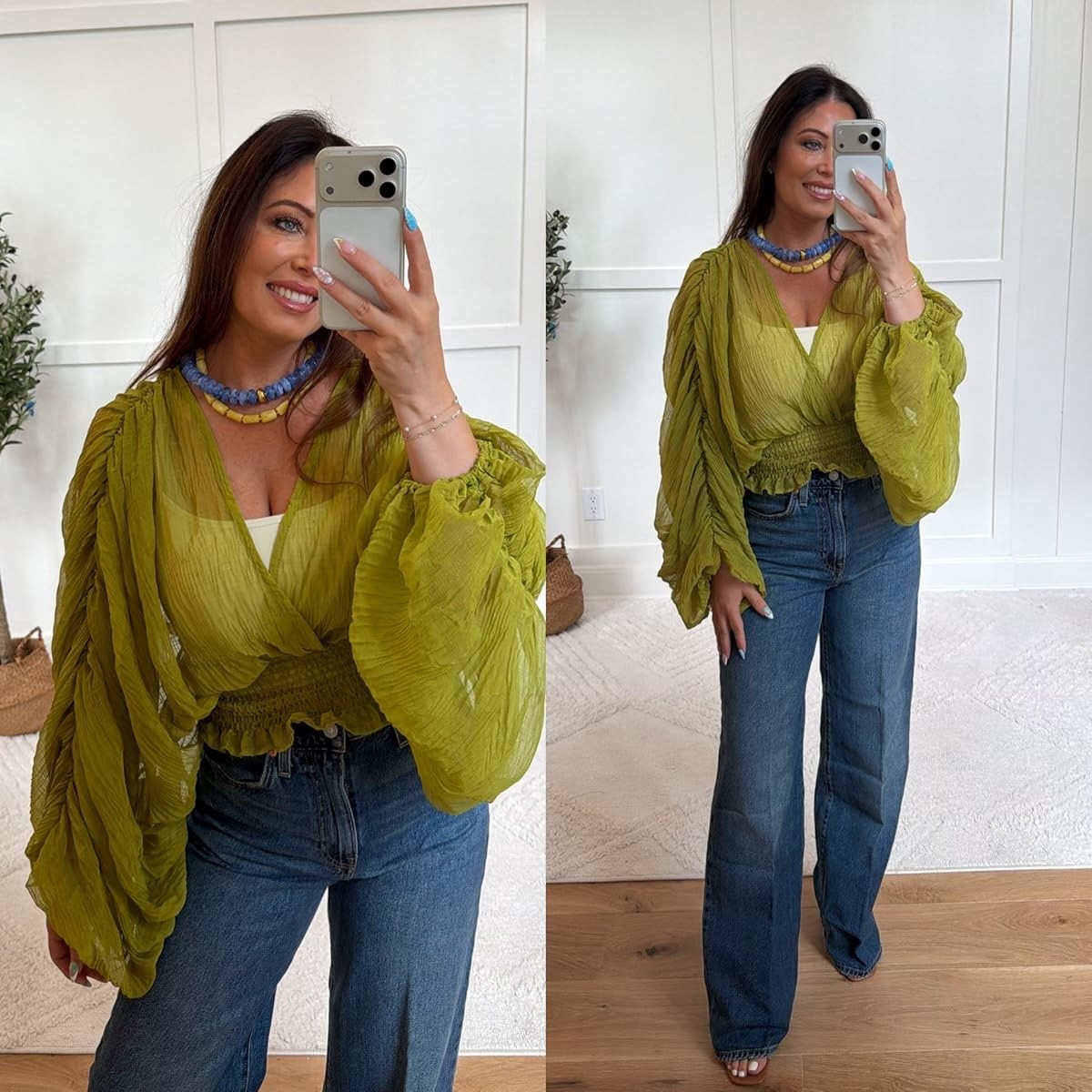 This top 😍💚 The sleeves, the color, the fit… giving effortless boho vibes in the BEST way ✨ Paired with comfy wide leg jeans for an easy outfit that still feels put together!

For reference I’m 5’4” 140lbs and in a small!
#AmazonFashion #BohoStyle #WideLegJeans #AmazonOutfit #SummerStyle #CasualChic #OOTD #FashionFinds #LTKStyle #EverydayStyle #TrendyOutfits #AmazonFinds

#LTKdayinmylife #LTKmomlife #LTKootd