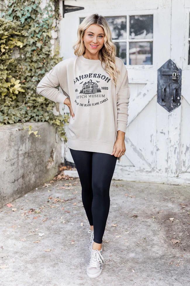 Sanderson Museum Light Tan Graphic Sweatshirt | Pink Lily