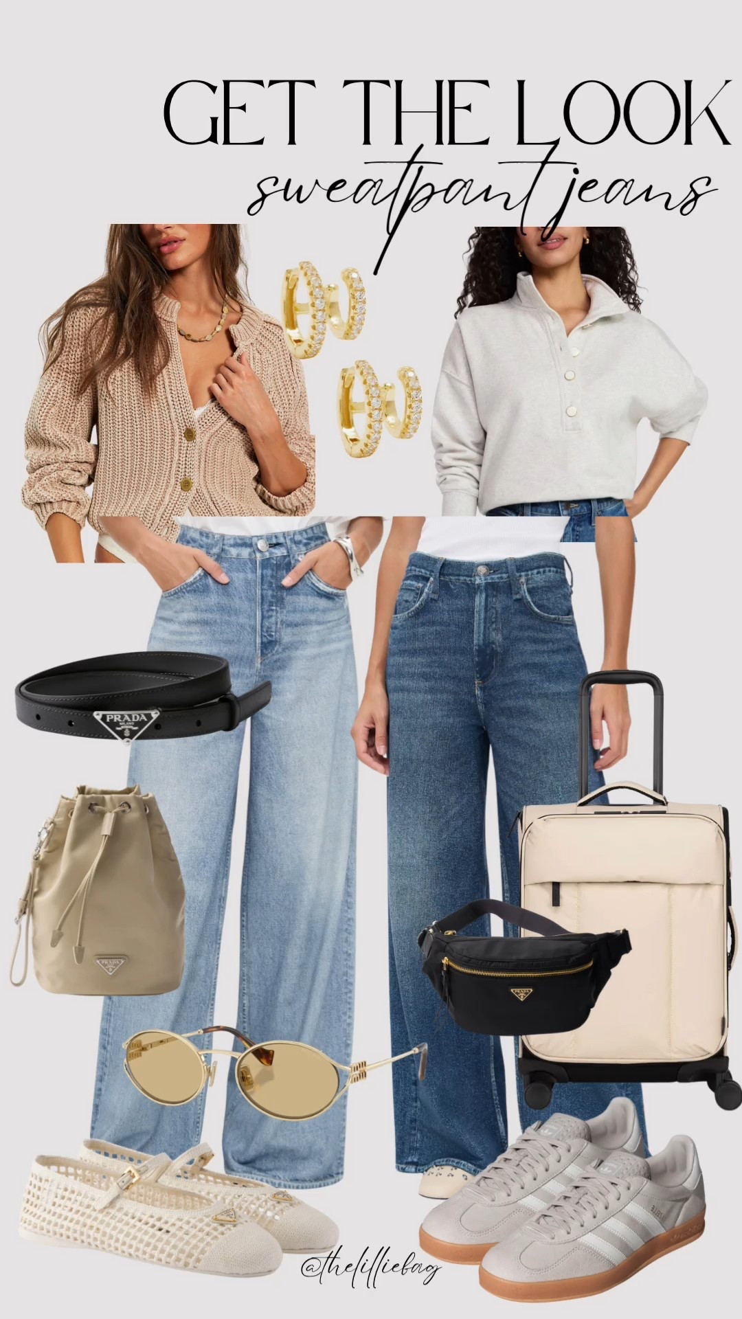 Get the look: sweatpants jeans!🤍 trending now! There’s multiple ways to wear them. 

Travel style. Casual style. Sweatpants jeans. 

#LTKootd #LTKSeasonal