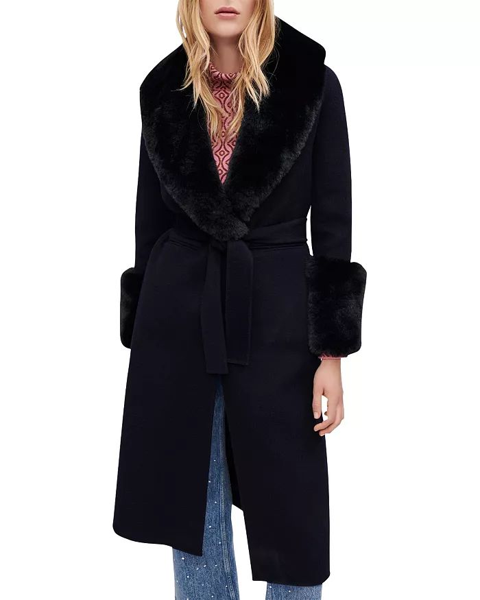 Galaxyra Faux Fur Trim Fuzzy Coat | Bloomingdale's (US)