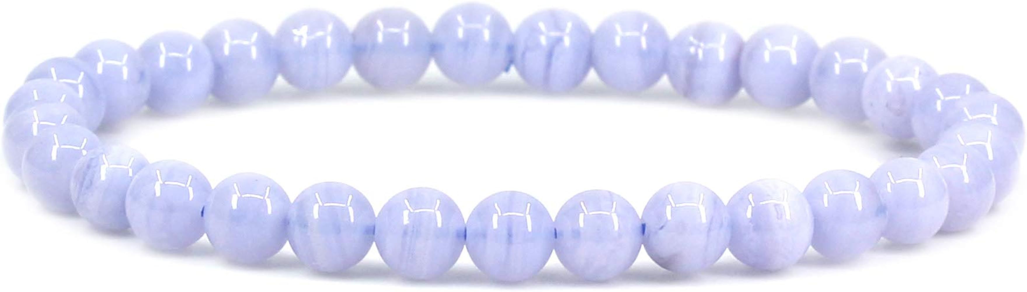 Natural Gemstone 6mm Round Beads Stretch Bracelet 7 Inch | Amazon (US)