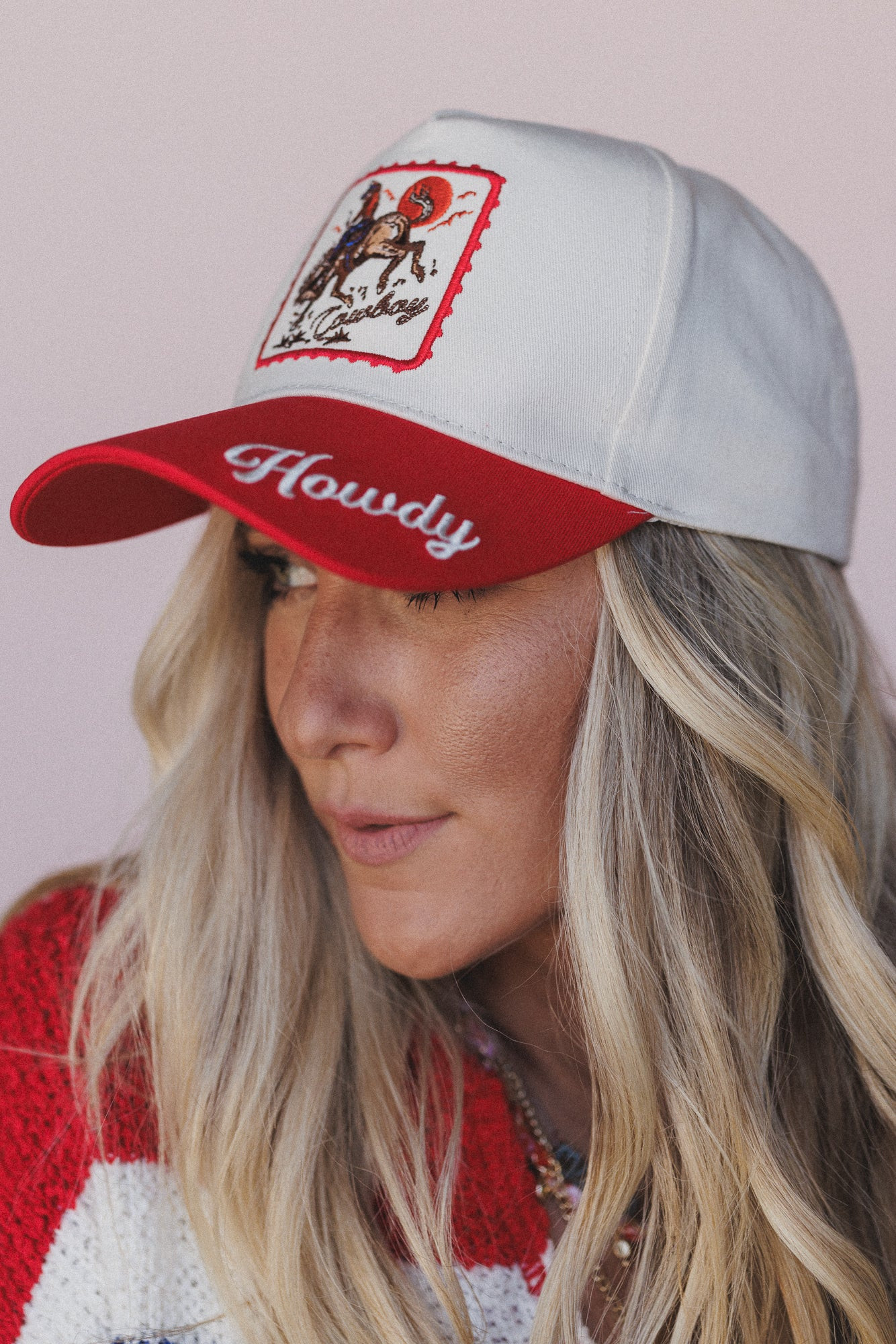 Howdy Cowboy Two Tone Hat - Red | Three Bird Nest