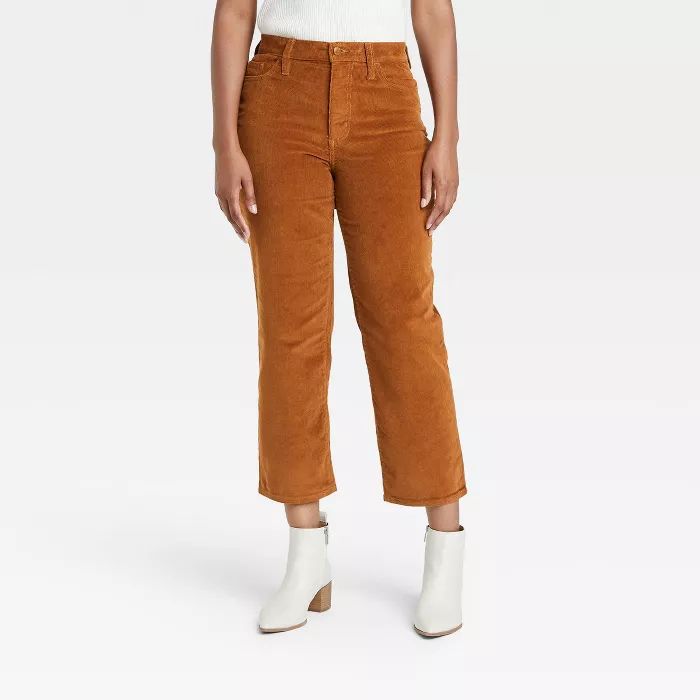 Women&#39;s Super-High Rise Corduroy Straight Jeans - Universal Thread&#8482; Brown 12 | Target