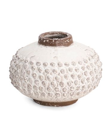 12in Textured Terracotta Vase | TJ Maxx