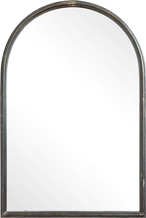 Creative Co-Op Arched Metal Trim Mirror, Grey | Amazon (US)