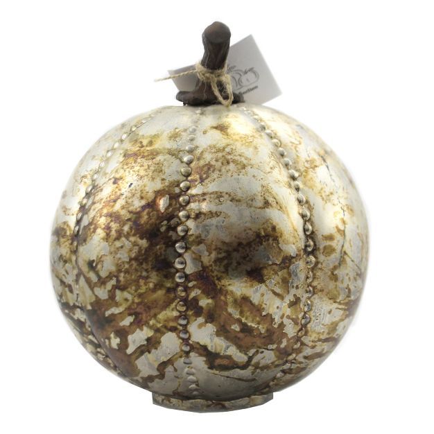 Fall 9.5" Pumpkin/Gourd Glass Metallic Thanksgiving  -  Decorative Figurines | Target