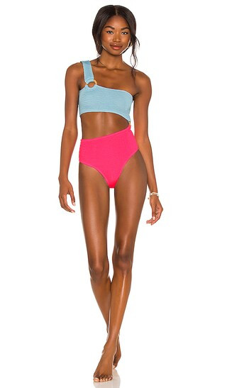 Shell One Piece in Sky & Flouro Pink | Revolve Clothing (Global)