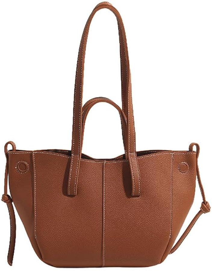 PU Shoulder Bag Medium Trendy Tote Bag, Faux Leather Tote Bag,Leather Bags For Women With Double ... | Amazon (CA)
