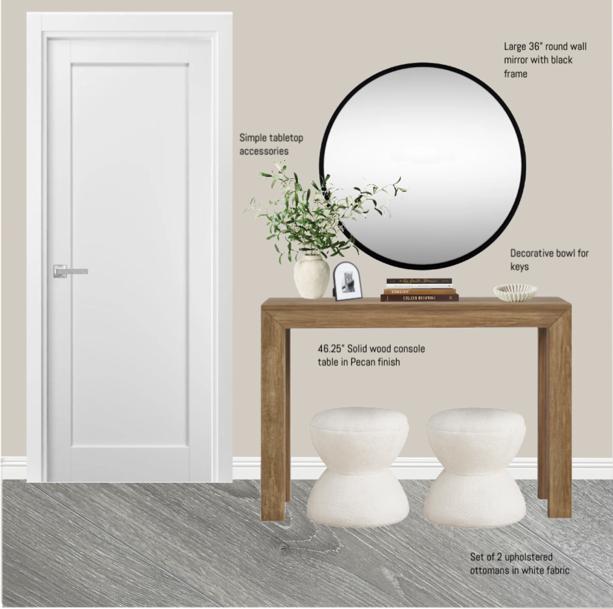 Small but impactful entryway design for our client who is moving into a new home. 

Large round mirror with black frame to complement her other black hardware pieces. 

Simple but functional console table with minimal accessories. 🙌🏻👏🏻

The footstools underneath are my favorite. Best price I’ve found is on Amazon for the. 👍🏻

#LTKSaleAlert #LTKHome #LTKFindsUnder100