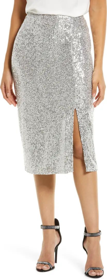Halogen® Sequin Side Slit Skirt | Nordstrom | Nordstrom