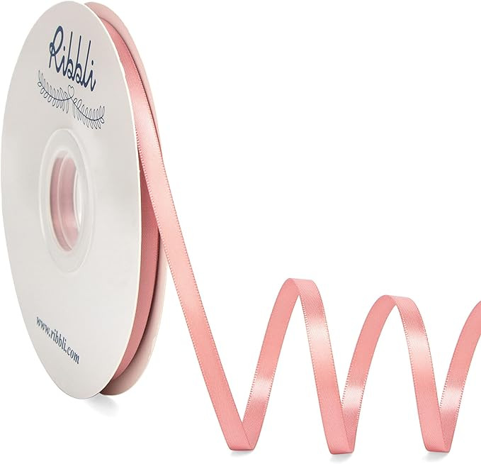 Ribbli Rose Gold Satin Ribbon,Double Faced Satin 1/4 inch x Continuous 50 Yards,Rose Gold Ribbon ... | Amazon (US)