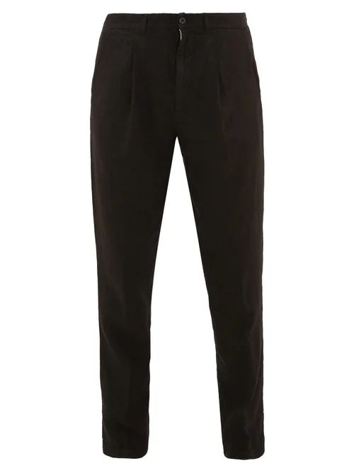 120% Lino - Pleated Linen Trousers - Mens - Black | Matches (US)