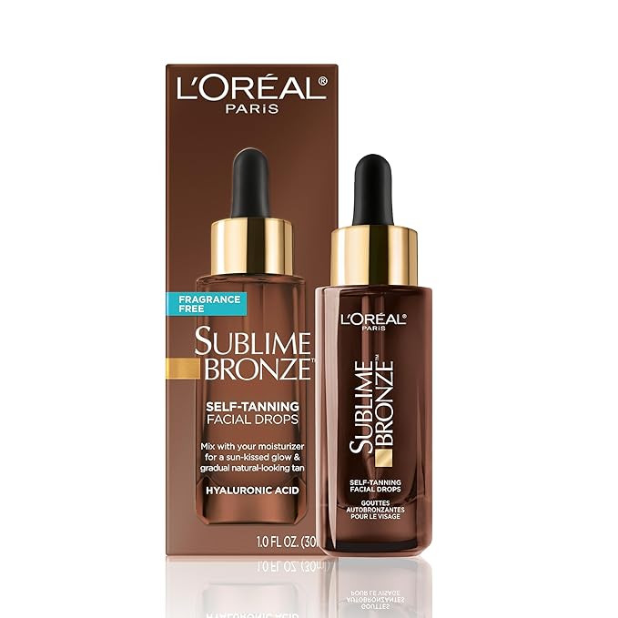 L'Oreal Paris Sublime Bronze Self Tanning Facial Drops with Hyaluronic Acid, Gradual Tan, Fragran... | Amazon (US)