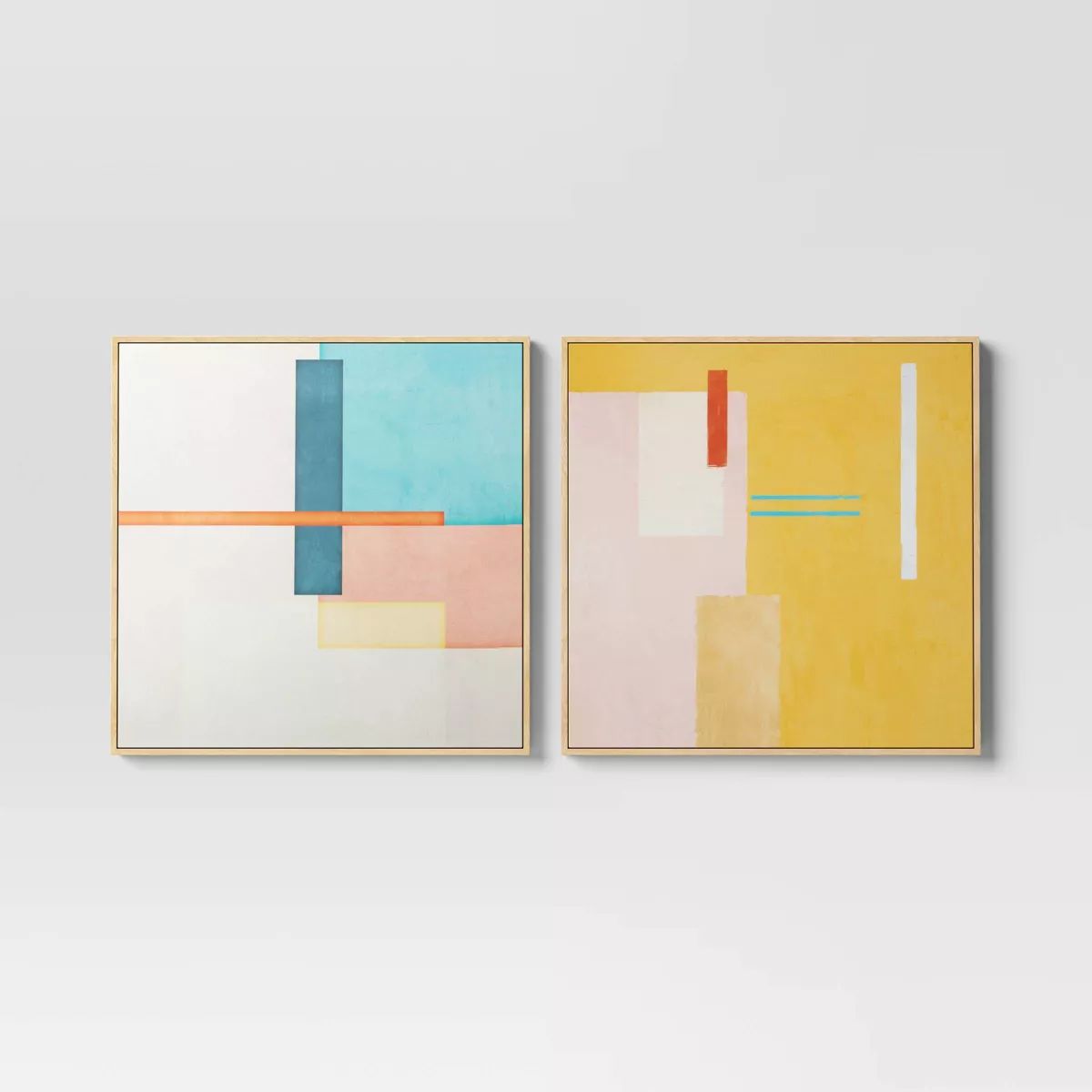 (Set of 2) 24" x 24" Color Blocks Framed Wall Canvases - Threshold™ | Target