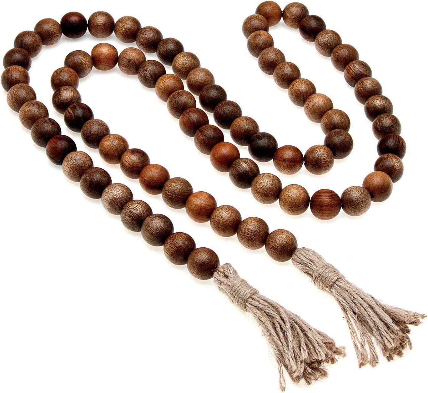 Nanalou Wood Bead Garland | Add a Touch of Boho Style to Your Farmhouse Décor with All-Natural, ... | Amazon (US)