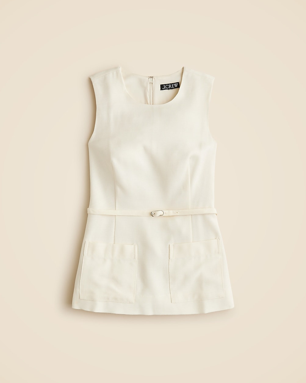 Sleeveless belted top in viscose canvas | J. Crew US