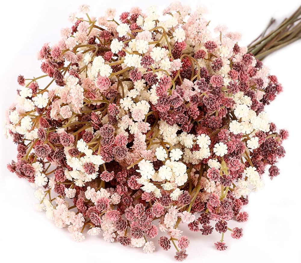 N&T NIETING Baby Breath Flowers,15Pcs Fake Gypsophila Plants Artificial Baby Breath Flowers, Fall... | Amazon (US)