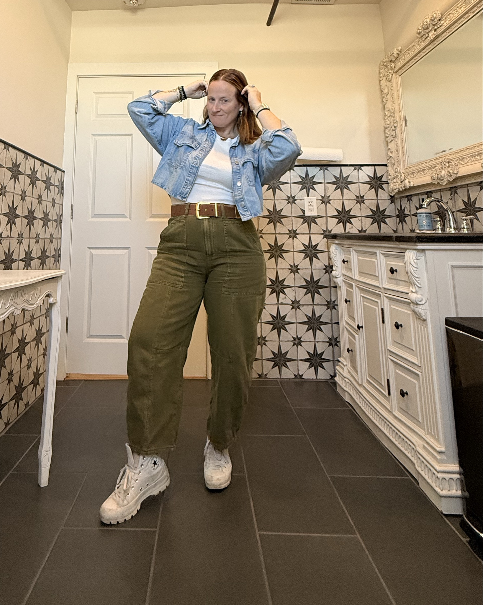 Easy outfit formula for days where you don’t want to think. Throw on & go. 

Pants are from Target & so so good. Fit true to size. I got a 14. 

#LTKSaleAlert #LTKgrwm #LTKootd