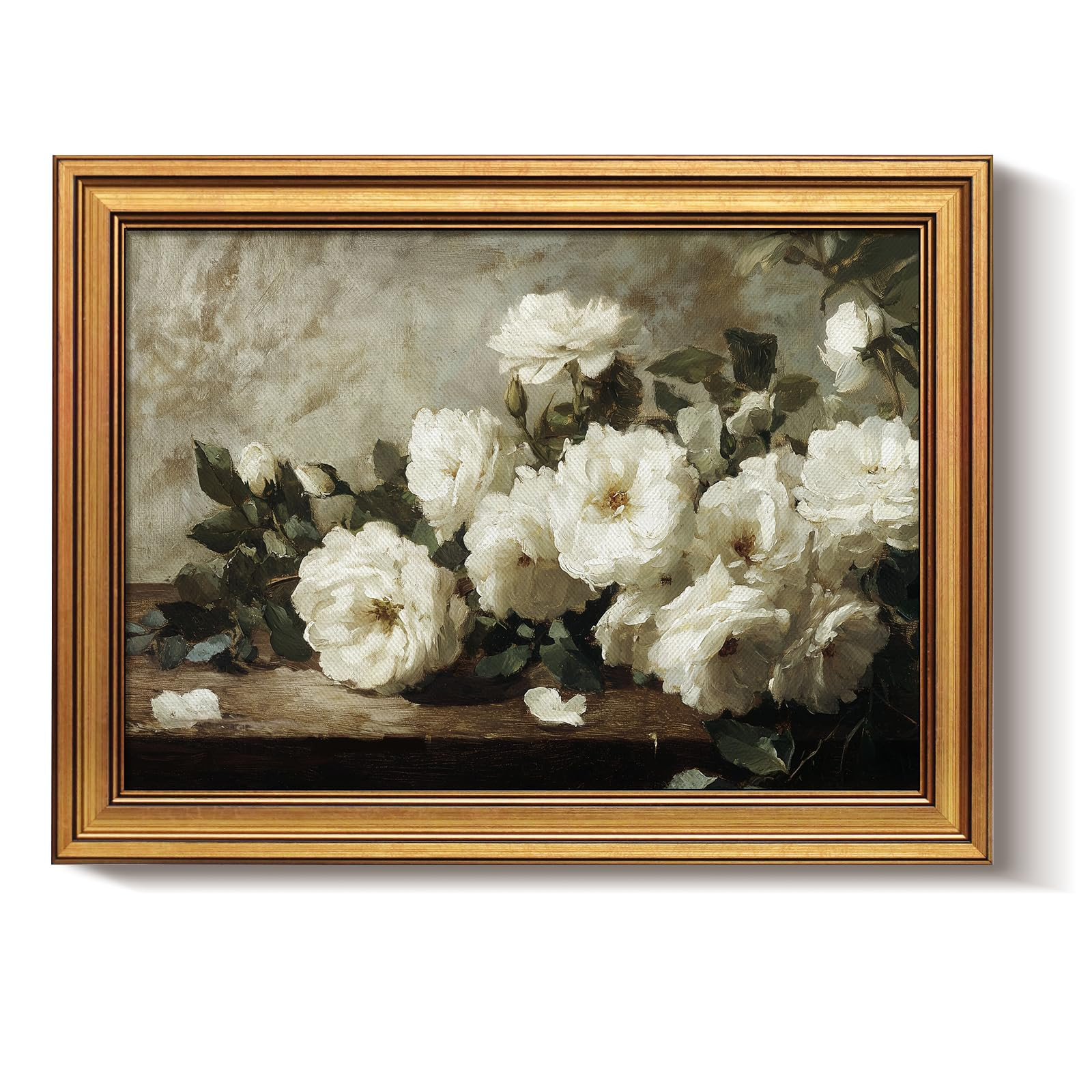 Bzstyleart Vintage Wall Art Decor for Living Room,Gold Framed Prints Flowers Wall Art Valentines ... | Amazon (US)