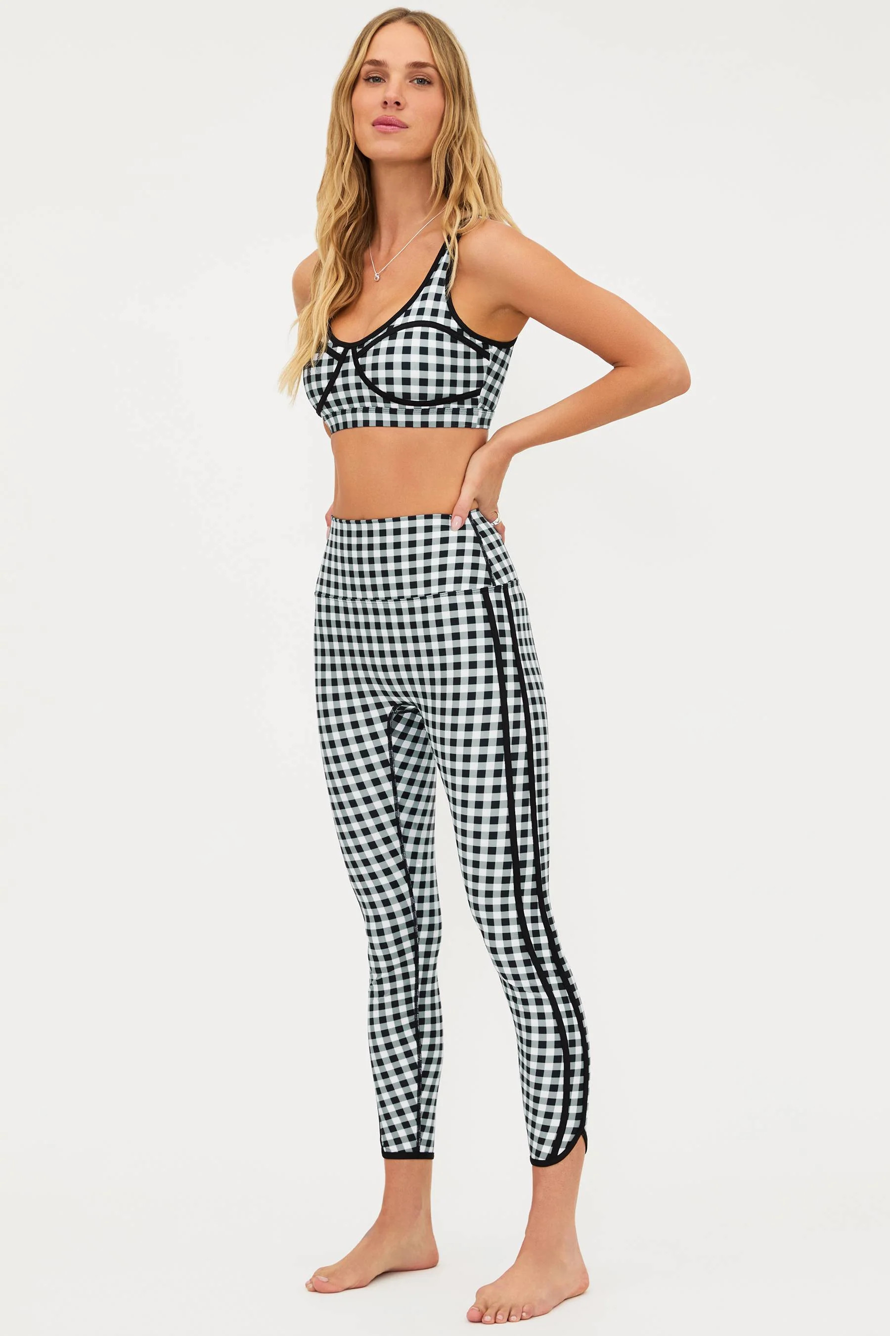 Rella Legging Slate Gingham | 7/8 th Legging | Beach Riot | Beach Riot