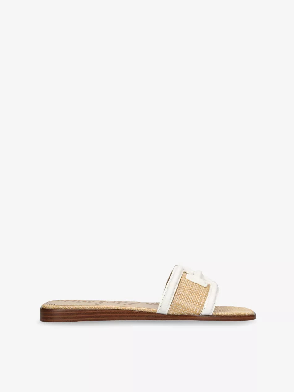 Irina Branded-Strap Leather and Woven Sandals | Selfridges
