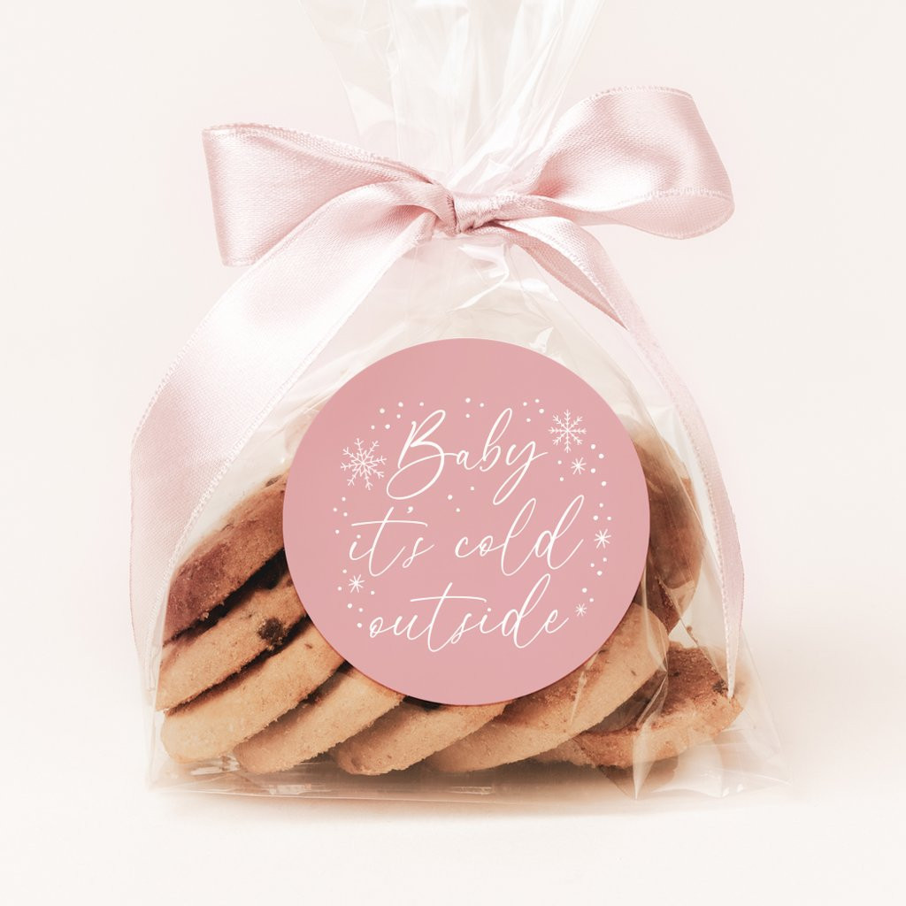 Baby It's Cold Outside Pink Snowflake Baby Shower | Zazzle