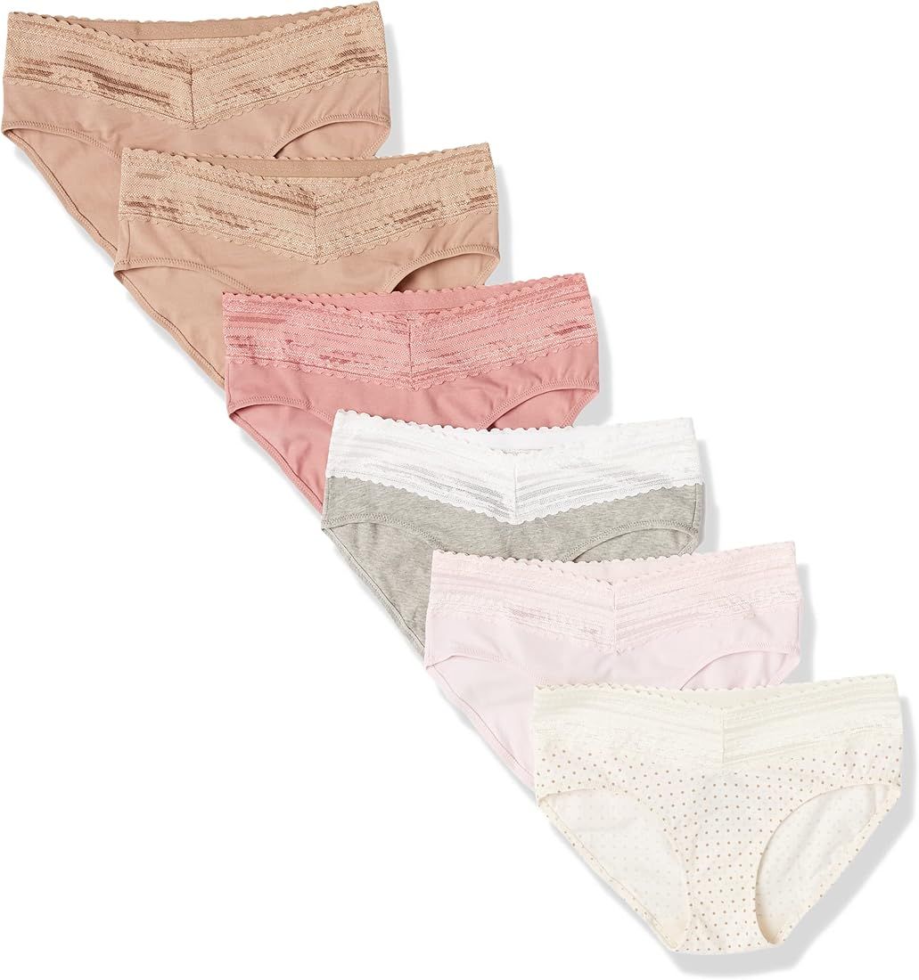 Warner's Women's Blissful Benefits Dig-Free Comfort Waist with Lace Cotton Hipster 6-Pack Ru2266w | Amazon (US)