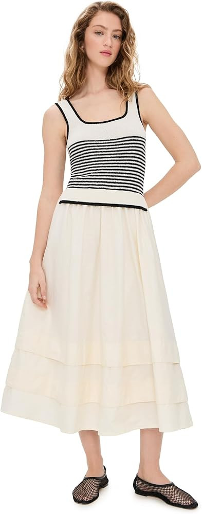 MOON RIVER Women's Striped Knit Top Midi Dress | Amazon (US)