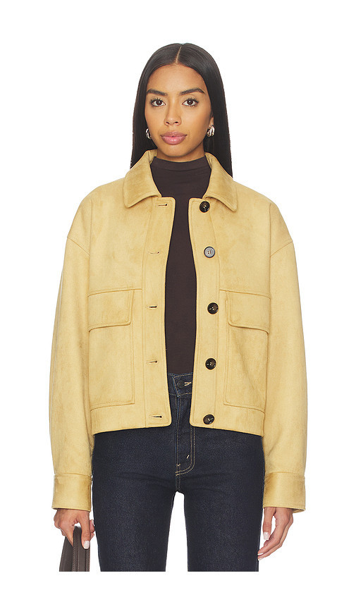 Elodie the Label Liora Vegan Suede Jacket in Yellow. Size S. Also in L, M, XL, XS. | Revolve Clothing (Global)