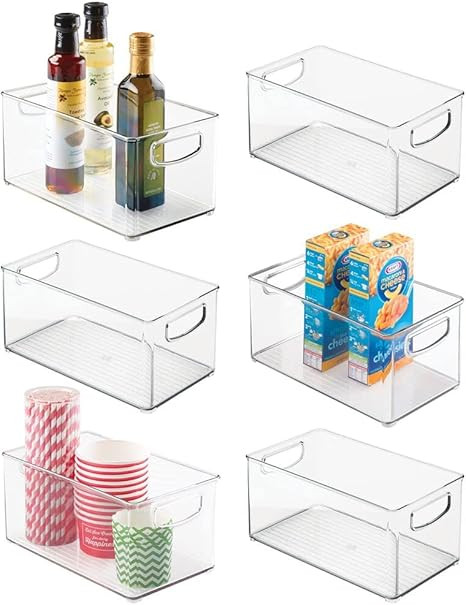 mDesign Plastic Kitchen Organizer - Storage Holder Bin with Handles for Pantry, Cupboard, Cabinet... | Amazon (US)