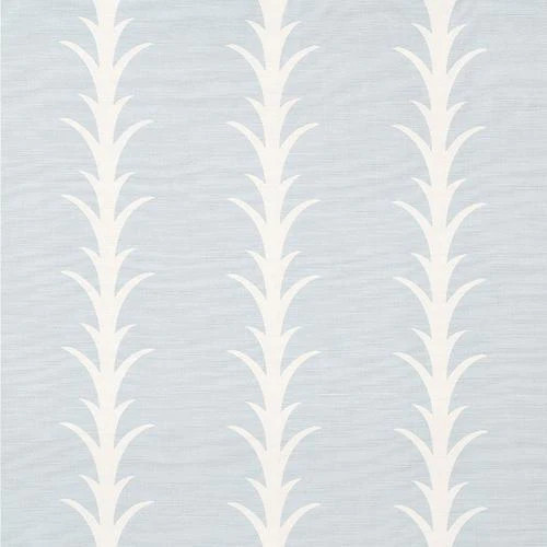 Schumacher Acanthus Stripe Sky Fabric | DecoratorsBest | DecoratorsBest