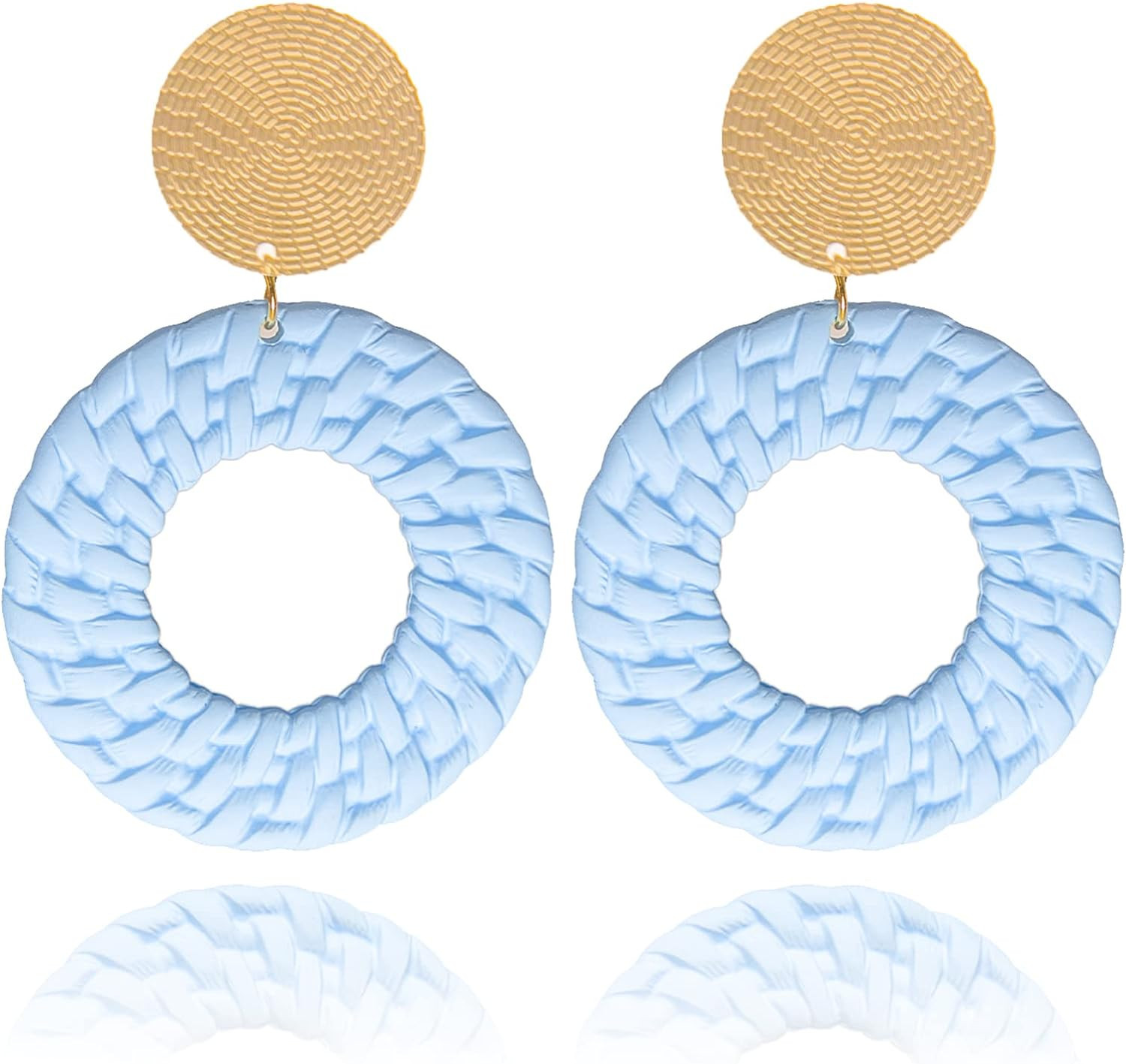 Acrylic Dangle Earring Jewelry for Women Geometric Round Braided Drop Dangle Dainty Earrings Boho... | Amazon (US)