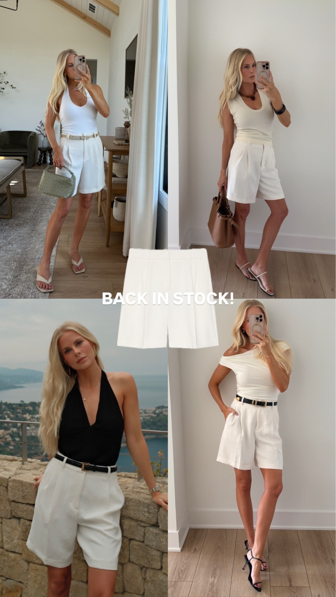 SIZE:
Top left - small in top, 6 in shorts, shoes tts
Top right - small in tank, 6 in shorts, shoes tts
Bottom left - small in top, 6 in shorts 

Linking similar in all! #kathleenpost

Summer chic outfits, summer outfits 2026, chic date night look