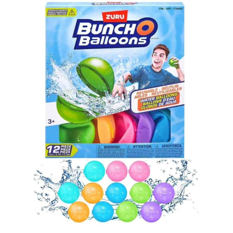 BunchO Balloons Reusable Magnetic Self Sealing Water Balloons (12) | Amazon (US)