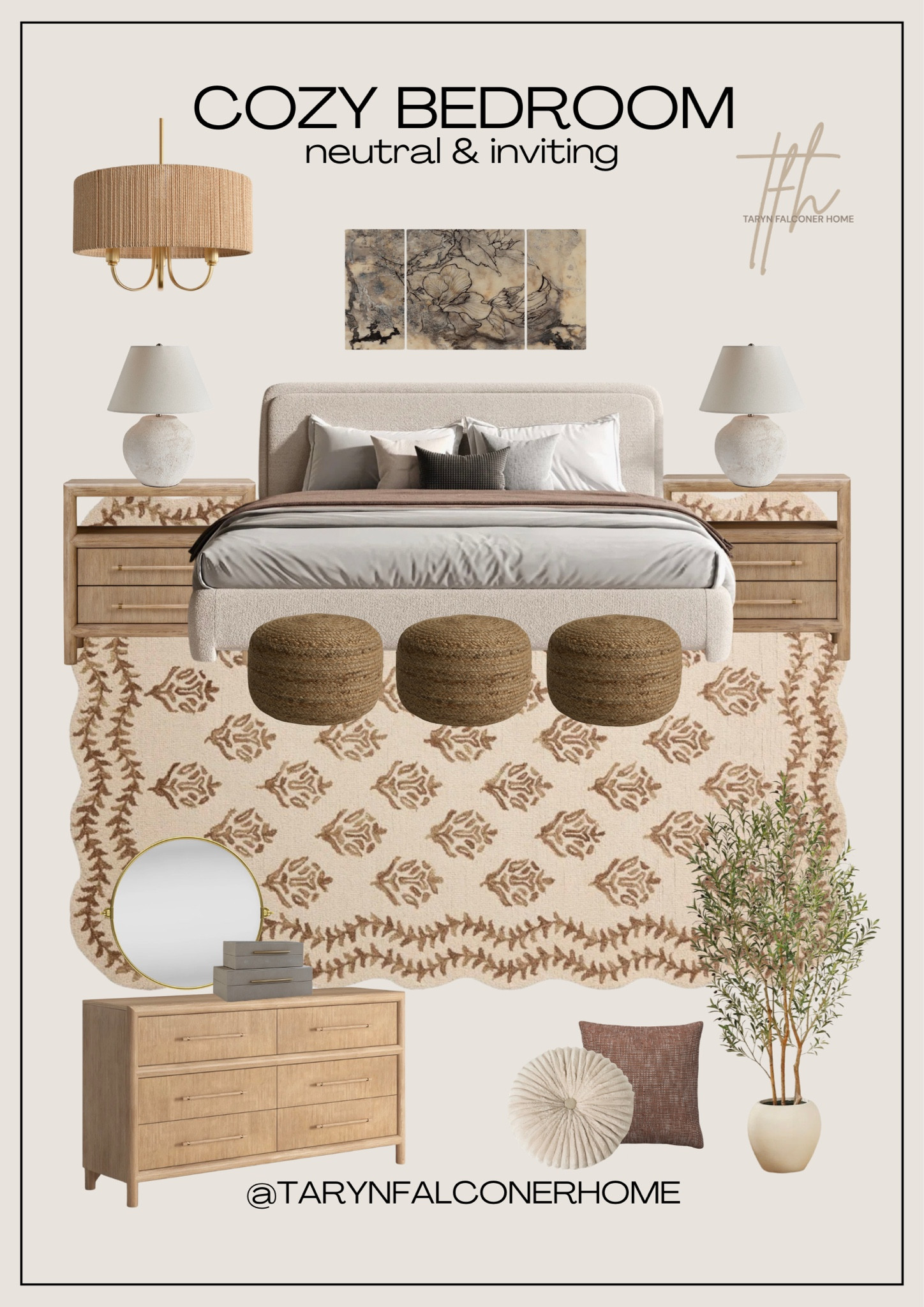 The coziest bedroom finds! Check out that amazing (just launched) rug👌🏼

#bedroom #arearug #bed #dresser #decor #cozybedroom #nightstand #lamp

#LTKHome