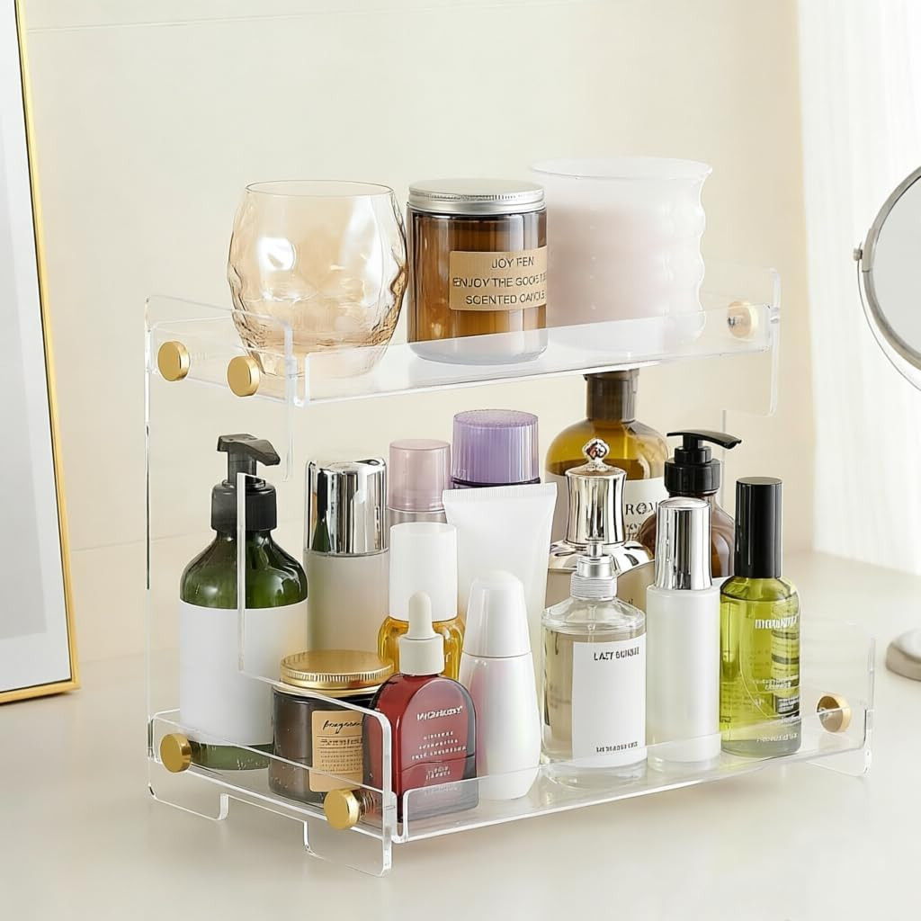 FFK Bathroom Organizer Countertop 2-Tier Storage：Bathroom Counter Organizer Acrylic Standing Ho... | Amazon (US)