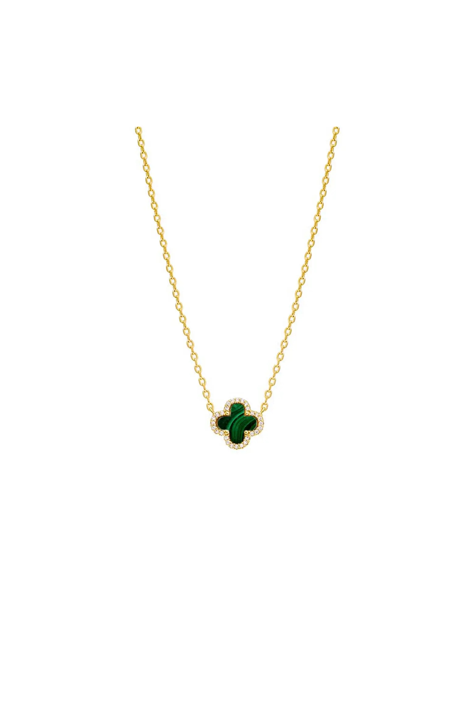 Pave Outlined Four Leaf Clover Necklace | Nordstrom