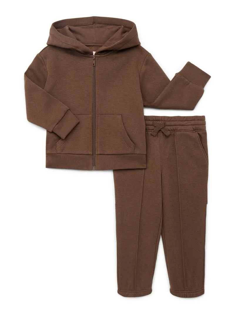 Wonder Nation Toddler Boys Hoodie and Pants Fleece Set, 2-Piece, Sizes 12M-5T | Walmart (US)