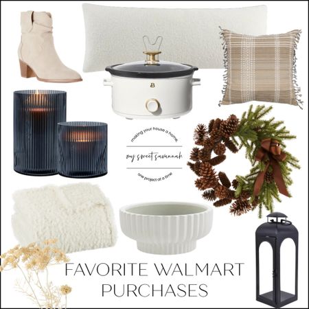 We own all of these and stand behind each one 100%. The quality is amazing and the price point can’t be best. Almost everything here is u see $25! 
Use this as your gift guide when doing holiday shopping this year!
Walmart finds
Home decor
Wreath
Boots
Pillows
Lanterns 
Faux stems
Cozy blanket 
Candlelight 

#LTKhome #LTKGiftGuide #LTKfindsunder50