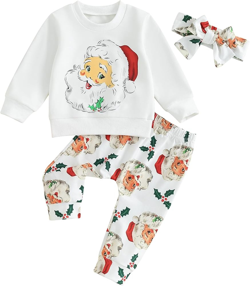 Mubineo Baby Boy Girl Christmas Clothes Outfits Long Sleeve Sweatshirt Sweatpant Newborn Fall Winter Pant Outfit Set | Amazon (US)