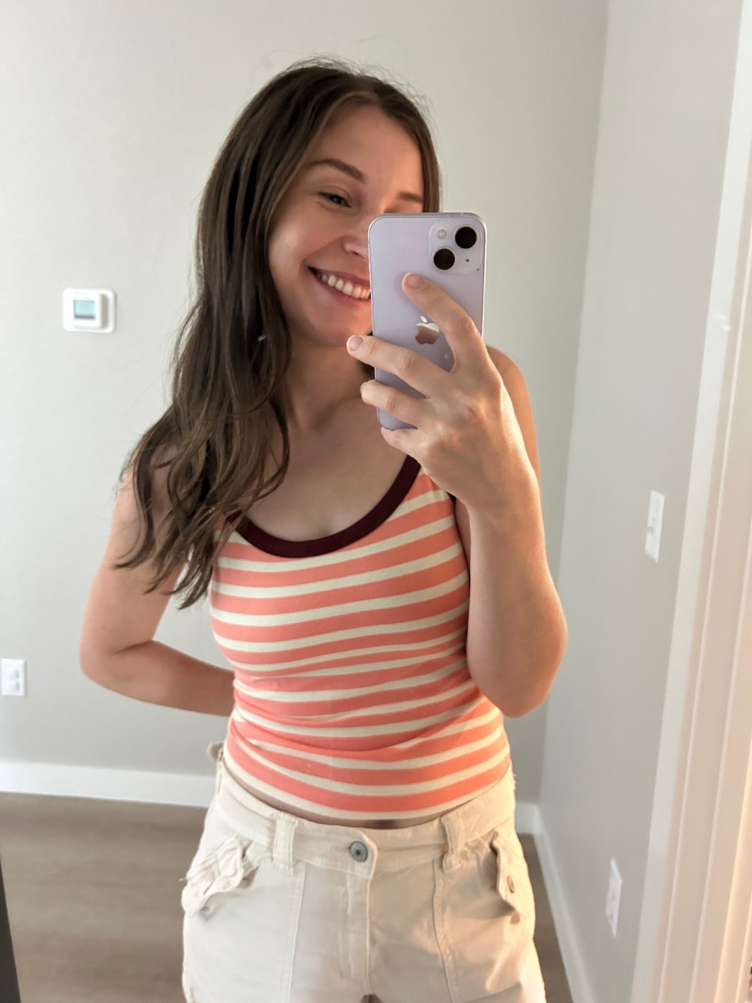 Aerie has allll the stripes right now and I am obsessed!! Wearing this tank in a size medium bc smalls were sold out lol

aerie finds, striped tank top, summer outfit idea, cargo shorts, bright clothes, dopamine dressing, neon summer, coral, maroon, comfy clothes

#LTKgrwm #LTKootd