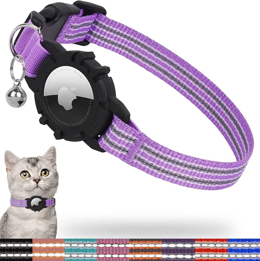 FEEYAR AirTag Cat Collar, Integrated Kitten Collar with Apple AirTag Holder, Reflective GPS Cat C... | Amazon (US)