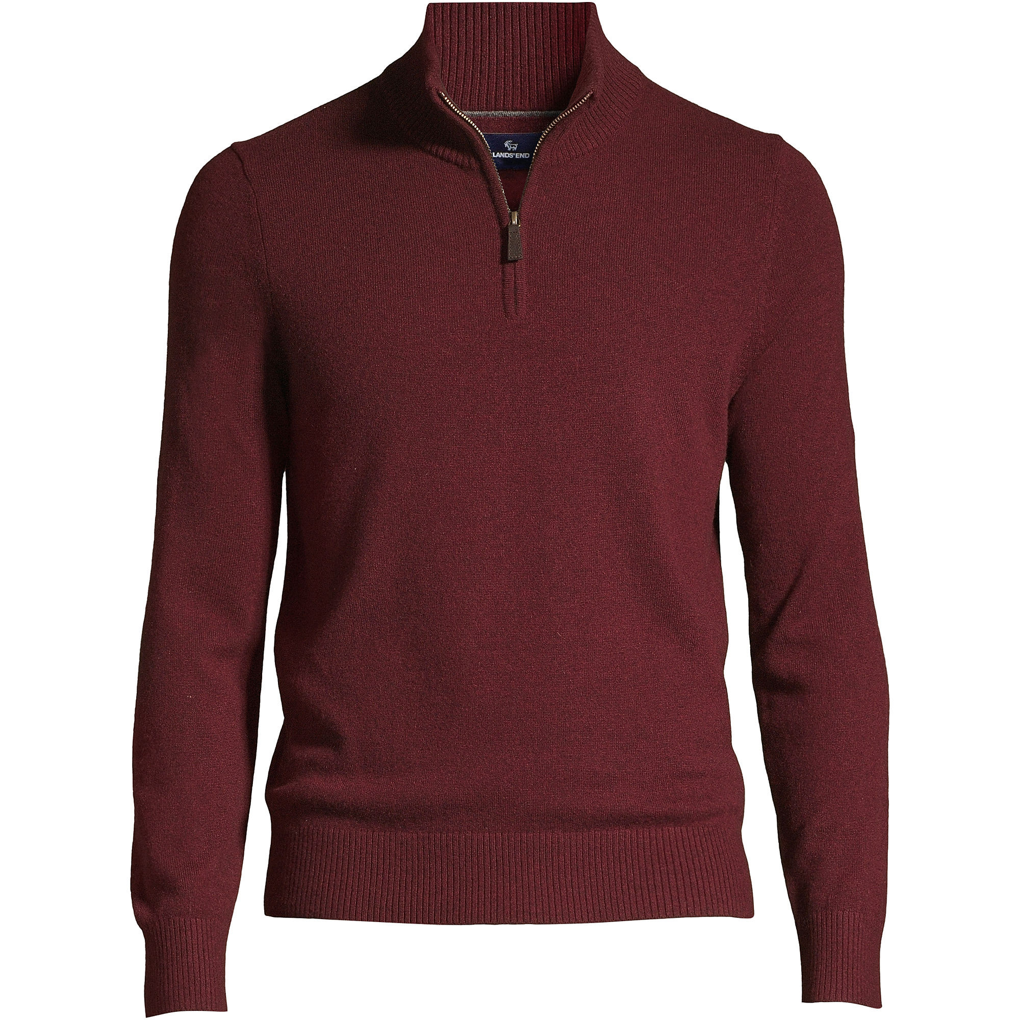 Men's Fine Gauge Cashmere Quarter Zip | Lands' End (US)